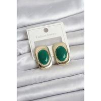 Yeşil Renk Kare Model Vintage Kadın Küpe