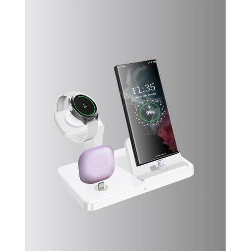 4’lü Kablosuz Şarj Standı İphone Watch Ve Airpods Çoklu Şarjlı