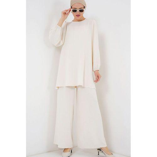 Ayrobin Tunik Pantolon Alt Üst Takım 6712 - Ekru