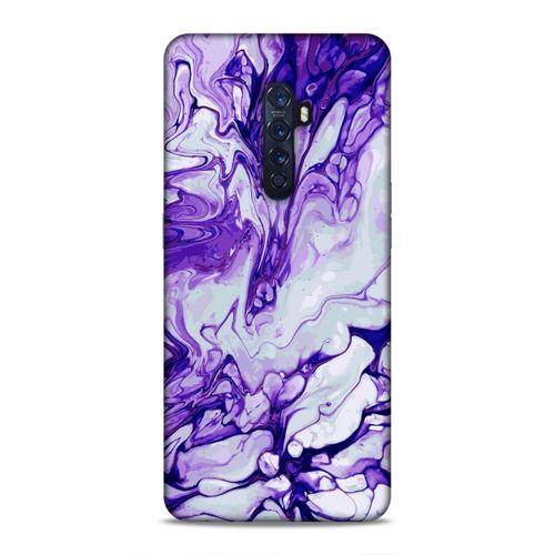 Oppo Reno 2 Kılıf Mor Mermer Arka Kapak Silikon Koruma Full Koruyucu
