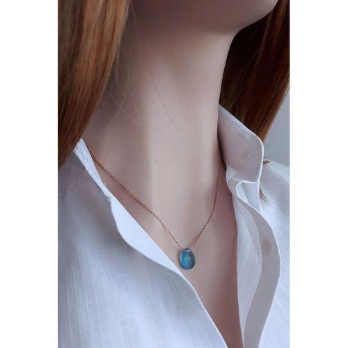 Aqua Kristal Damla Kolye _rose
