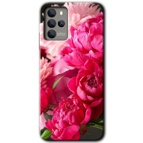 Omix X700 Kılıf HD Desen Baskılı Arka Kapak - Kırmızı Beyaz Gül