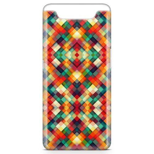 Samsung Galaxy A80 Kılıf Sarı Kırmızı Yeşil Boyut Arka Kapak Koruma Desenli Full Koruyucu