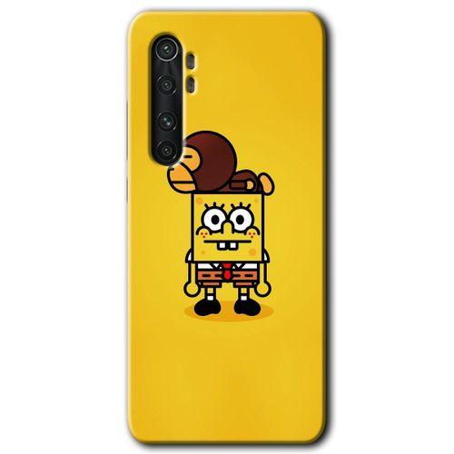Potkal Hediye Fabrikası Xiaomi Mi Note 10 Lite Kılıf HD Desen Baskılı Arka Kapak - Sünger Bob