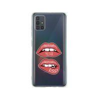 Samsung A71 Hello Kiss Desenli Premium Şeffaf Silikon Kılıf
