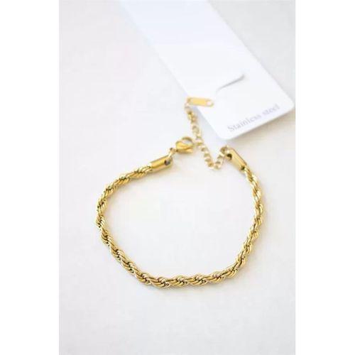 Burgu Çelik Bileklik 3mm - Altın