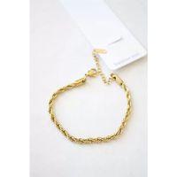 Burgu Çelik Bileklik 3mm - Altın