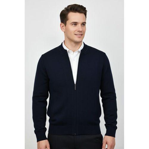 Erkek Hakim Yaka Astarlı Triko Fermuarlı Mont BGL-ST04832