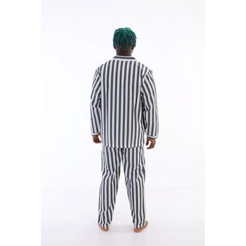 4007 Uzun Kol Çizgili Gaffur Erkek  Pijama Takım