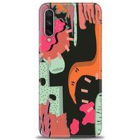 Xiaomi Mi A3 Kılıf HD Baskılı Kılıf - Turuncu Siyah + Tam Ekran Koruyucu