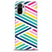 Xiaomi Poco M5s Kılıf HD Baskılı Kılıf - Renkli Çubuklar + Tam Ekran Koruyucu