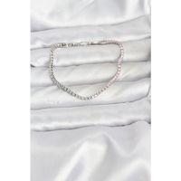 Pembe ve Beyaz Zirkon Taşlı Gümüş Renk Su Yolu Kadın Bileklik