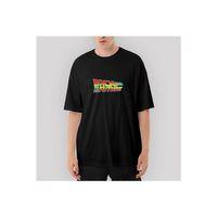 Back To The Future Gelece Dönüş Oversize Siyah Tişört