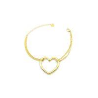 Zincir Kalp Bileklik - Altın