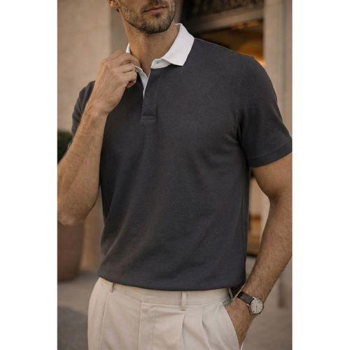 Arthur Regular Fit Nova Pike Kumaş Polo Yaka T-Shirt - Füme
