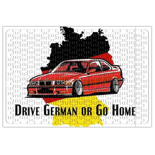 Bmw Drive german or go home Stanced out E36 Red Puzzle