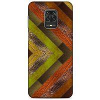 Xiaomi Redmi Note 9 Pro Kılıf Patchwork (10) Full Koruma Kılıfı Yeşil Turuncu