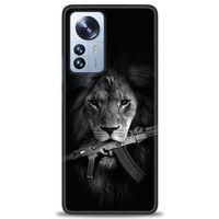 Xiaomi Mi 12 Pro Kılıf HD Baskılı Kılıf - Tüfek ve Aslan + Tam Ekran Koruyucu
