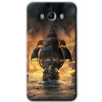MRCİLETİSİM MRCİLETİSİM Samsung Galaxy J7 2016 Kılıf HD Desen Baskılı Arka Kapak + Temperli Cam - Siyah İnci
