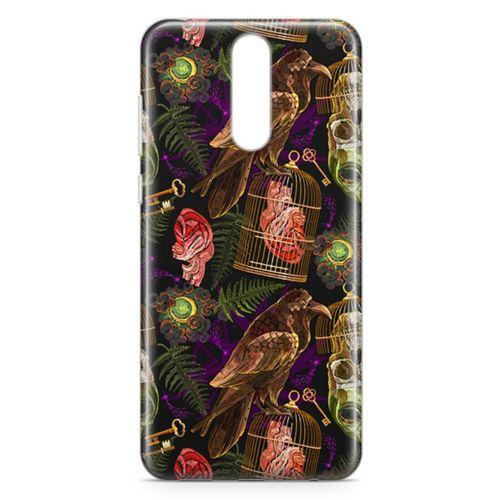 Huawei Mate 10 Lite Kılıf Tarot Gotik Kuzgun Arka Kapak Koruma Desenli Full Koruyucu