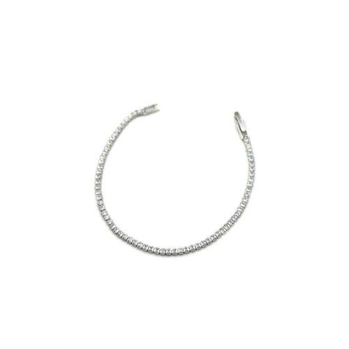 Kare Taşlı Su yolu Bileklik - Gümüş