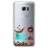 Samsung Galaxy S7 Edge Kılıf Coffe Time Arka Kapak Koruma Desenli Full Koruyucu