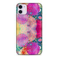 Apple Iphone 11 Kılıf Pastel Renkler (47) Crystal Flex Kılıf Fuşya Sarı