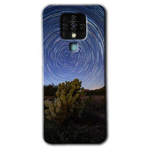 MRCİLETİSİM Tecno Camon 16 Kılıf HD Desen Baskılı Arka Kapak+Temperli Cam - Eclipse Sky