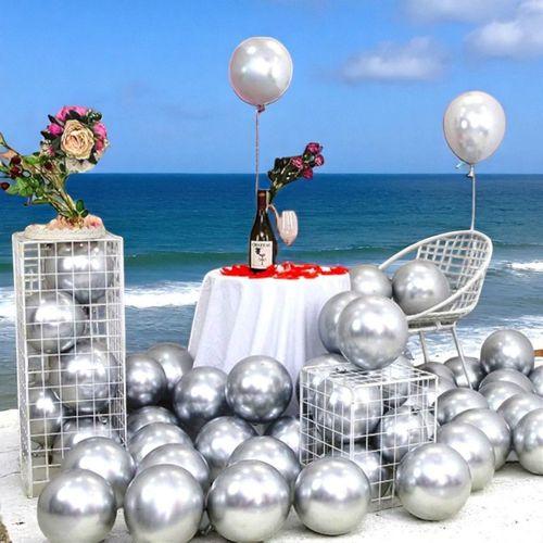25 ADET GÜMÜŞ KROM BALON PARLAK METALİK KROM GÜMÜŞ BALON HELYUM GAZINA UÇAN BALONA UYGUNDUR