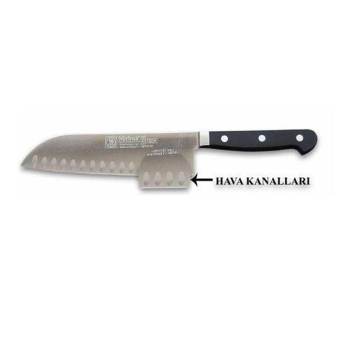 Sürbisa 61950 Sıcak Dövme Oluklu Santoku Şef Aşçı Sürmene Bıçağı 18 Cm