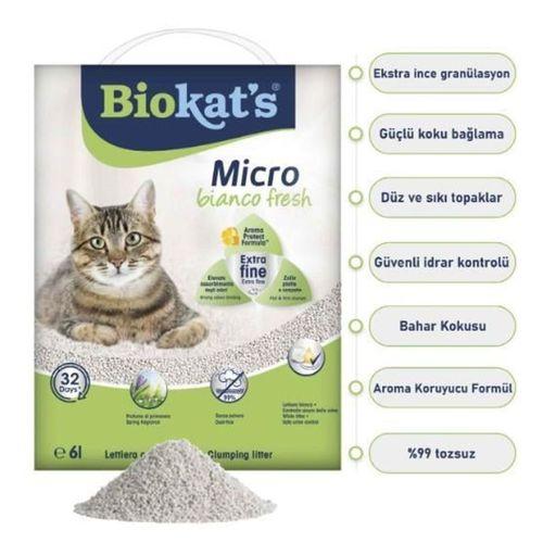 Biokats Bianco Mikro Fresh Bentonit Kedi Kumu 6 Kg