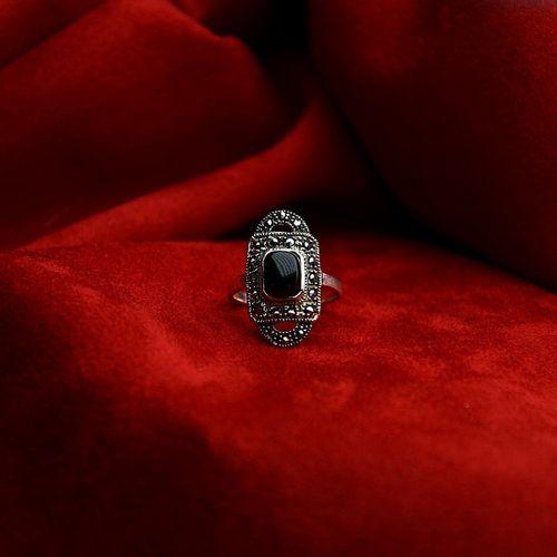 Kilit Model Oltu Taşı Kadın Yüzük