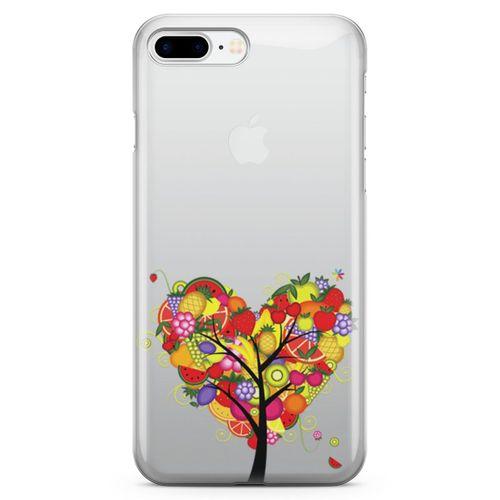 Apple iPhone 8 Plus Kılıf Kalp Meyve Ağacı Arka Kapak Koruma Desenli Full Koruyucu