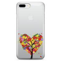Apple iPhone 8 Plus Kılıf Kalp Meyve Ağacı Arka Kapak Koruma Desenli Full Koruyucu