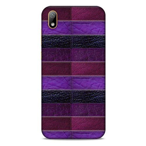 Huawei Y5 2019 Kılıf Patchwork (14) Lansman Kılıf Mor Bordo