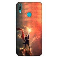 Huawei Y7 Prime 2019 Kılıf Atatürk (44) Tough Armor Kılıf Alev Kırmızı