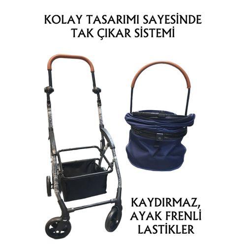 Tommy Evcil Hayvan Arabası 76,5x48x99cm Lacivert Max 15 Kg