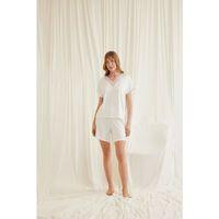 Kısa Kollu Dantelli V Yaka Şort Takımı