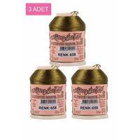 3 Adet Altınbaşak Oya ve Dantel İpi 20 gr - Royaleks - No: 658