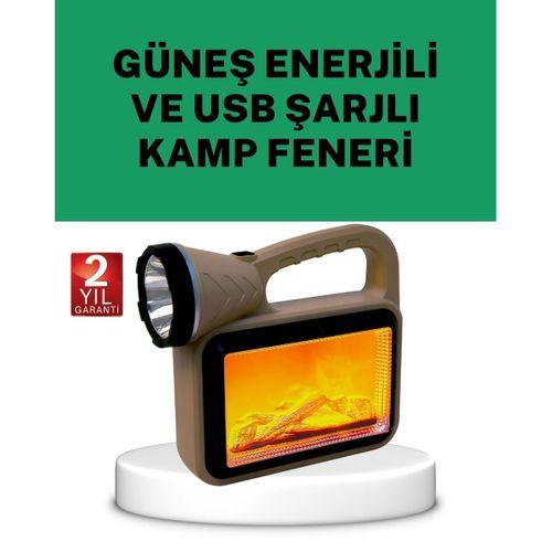 Güneş Enerjili Alev Efektli Lamba – Cob Teknolojili, Dış Mekan Aydınlatma