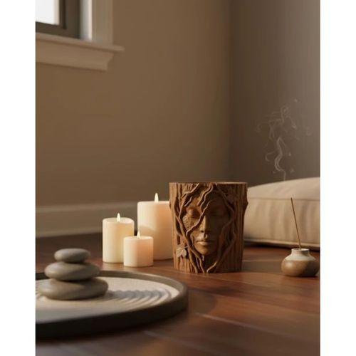 3d Yüz Figürlü Doğa Konseptli Dekoratif Saksı Şık Vazo Tasarımı