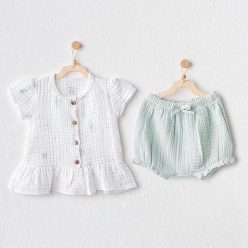 Andywawa AC25509 Love Family Müslin 2'Li Zıbın Set Mint
