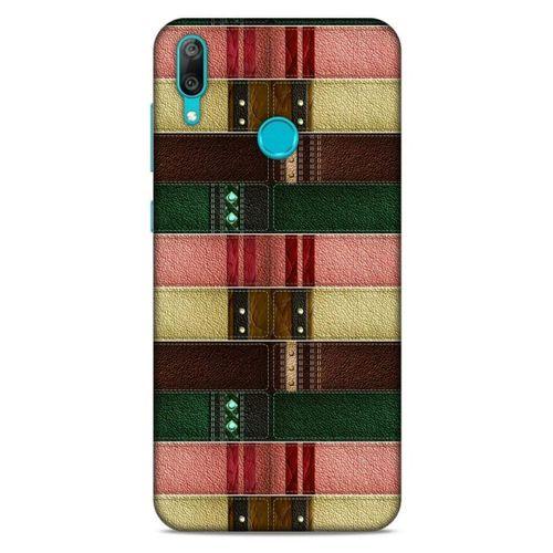 Huawei Y7 Prime 2019 Kılıf Patchwork (41) Tank Kılıf Koyu Yeşil Pembe