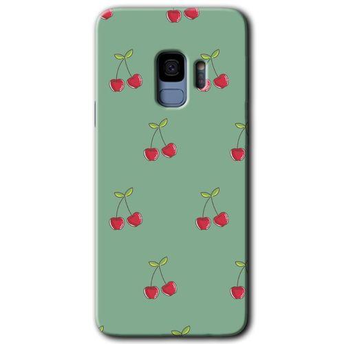 Galaxy S9 Kılıf HD Desen Baskılı Arka Kapak - Kiraz Berry + Kırılmaz Cam