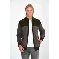 Erkek Fermuarlı Triko Hırka Yüksek Yaka, Cepli, Günlük Şık Rahat Kalıp Triko - Kahverengi