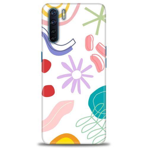 Oppo A91 / Reno 3 Kılıf HD Baskılı Kılıf - Çiçek Yıldız + Tam Ekran Koruyucu