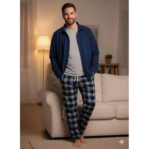 Pijalüx Battal Tek Alt Cepli Ekose Pijama