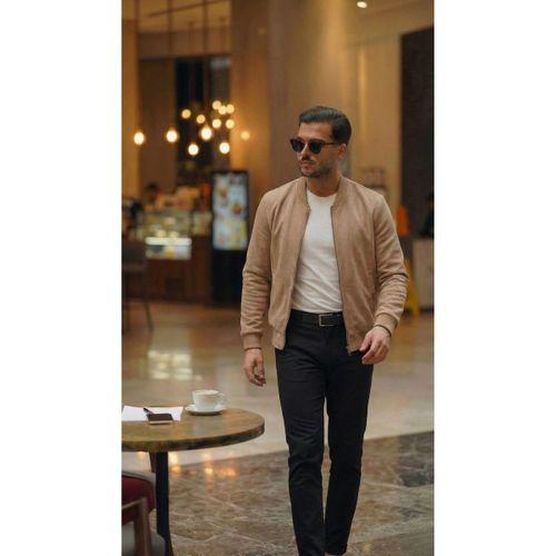 Erkek Scuba Süet Kumaş Bomber Hırka