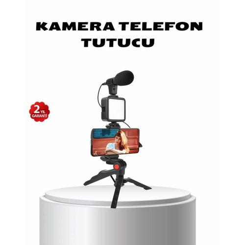 Video Çekim Kiti Tripod Led Işık Harici Mikrofon Ve Bluetooth Kumanda Seti