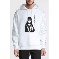 Wascbn Baskılı Beyaz Erkek Kapşonlu Sweatshirt